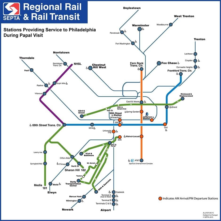 Septa ਨਕਸ਼ਾ Philly